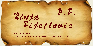 Minja Pijetlović vizit kartica